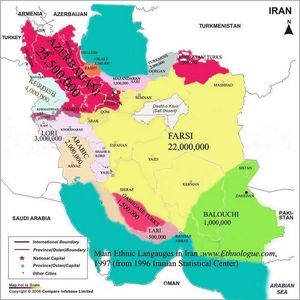 Carte des langues Iran