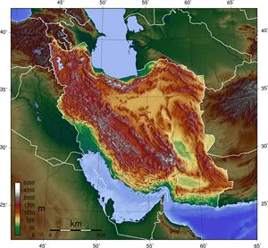 Carte physique Iran