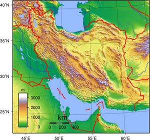 Carte topographique Iran