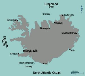 Carte grande villes Islande