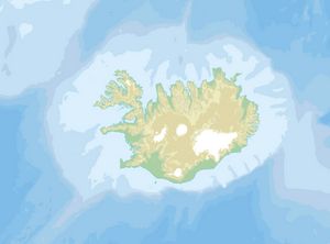 Carte Islande vierge couleur