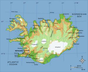 Carte topographique Islande