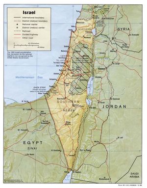 Carte géographique Israël
