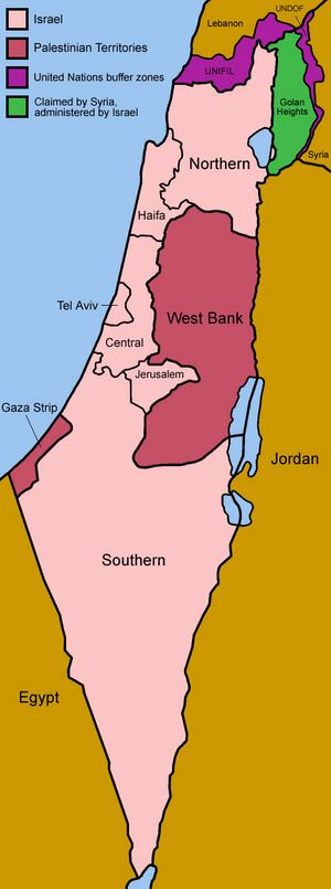 Carte Israël vierge régions
