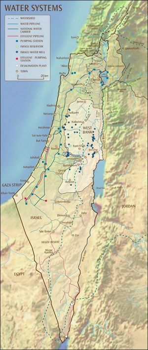Carte rivières Israël