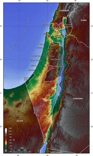 Carte topographique Israël