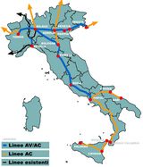 Carte ferroviaire Italie