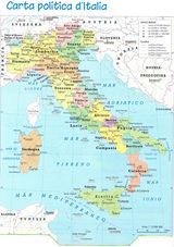 Carte Italie vierge noms villes