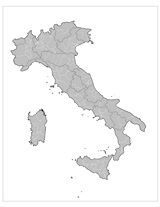 Carte Italie vierge numéros régions