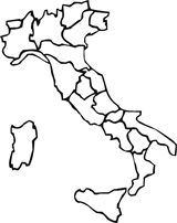 Carte Italie vierge régions