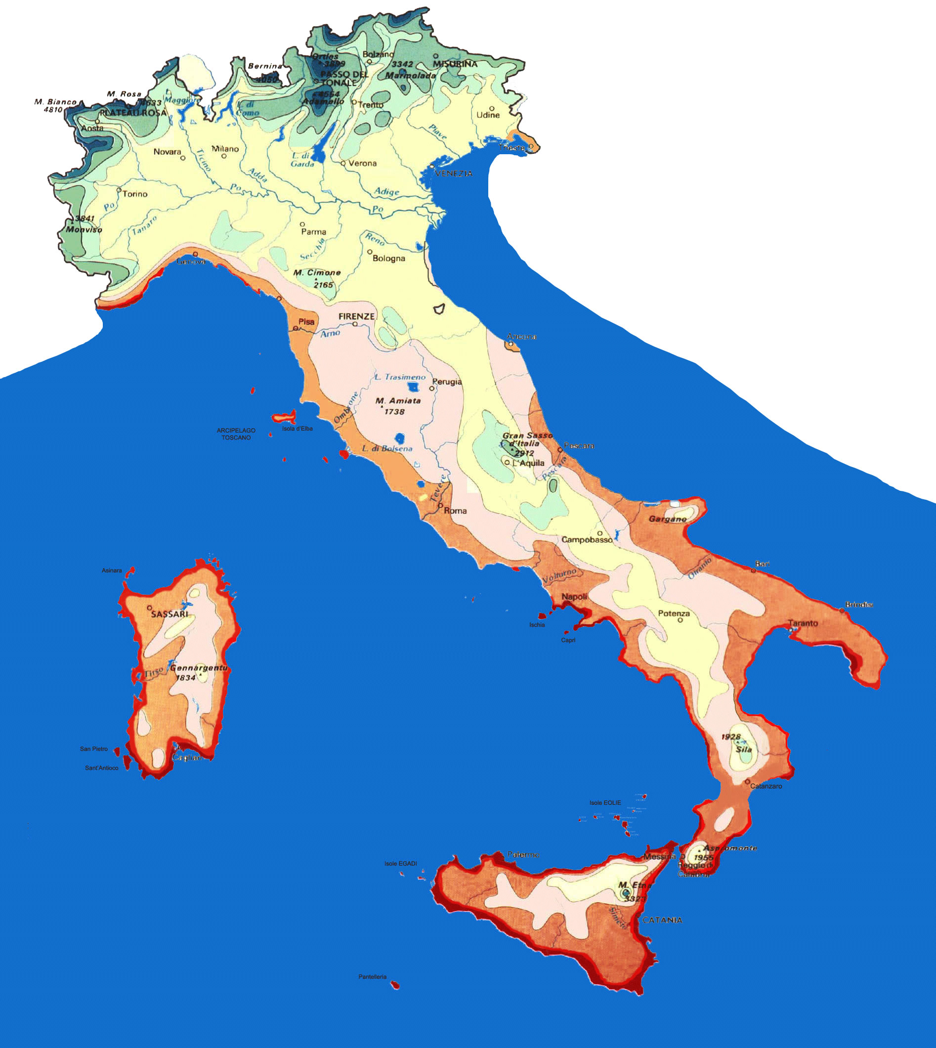 Carte météo de l'Italie