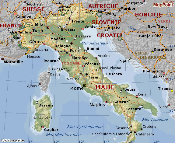 carte italie touristique