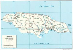 Carte politique Jamaïque