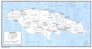 Carte routière Jamaïque