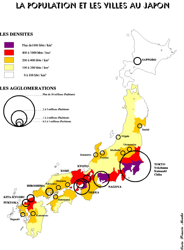 Carte population du Japon