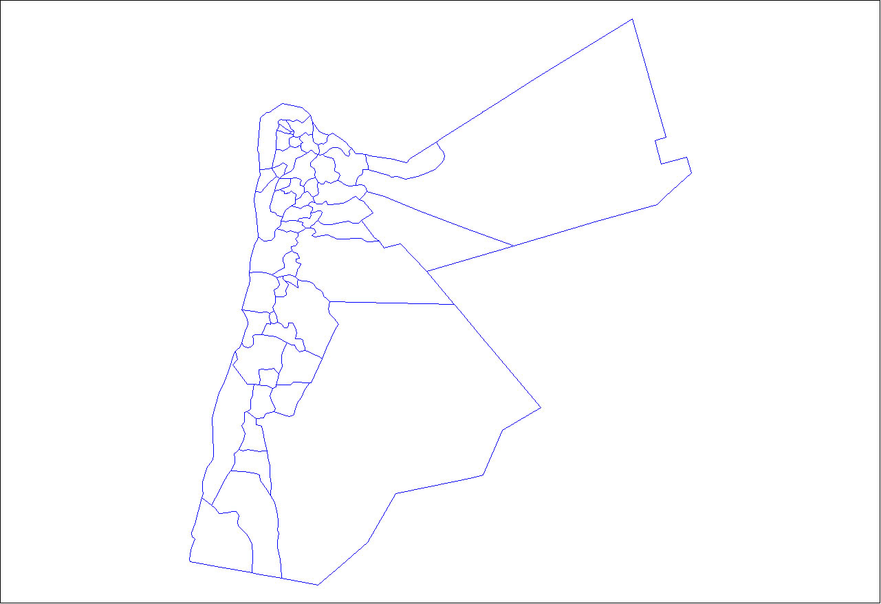 Carte vierge des départements de Jordanie