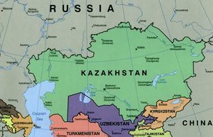 Carte frontières Kazakhstan