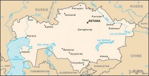 Carte grande villes Kazakhstan