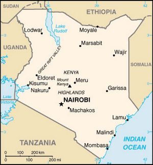 Carte grande villes Kenya