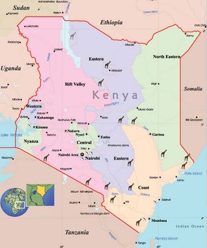 Carte régions Kenya