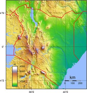 Carte topographique Kenya