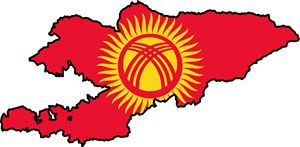 Carte drapeaux Kirghizistan