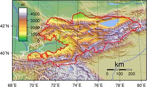 Carte topographique Kirghizistan