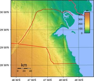 Carte topographique Koweït