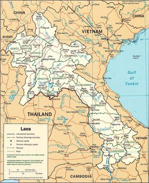 Carte des villes Laos