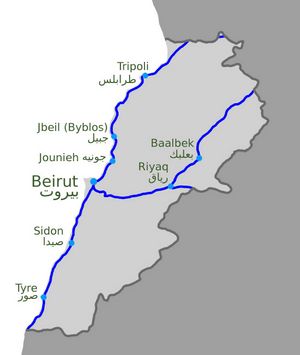 Carte ferroviaire Liban