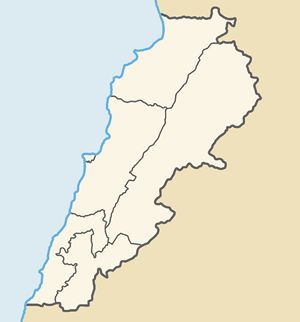 Carte Liban vierge couleur