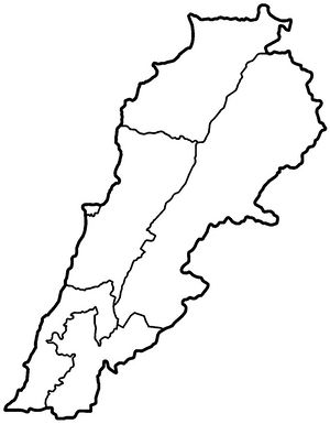 Carte Liban vierge