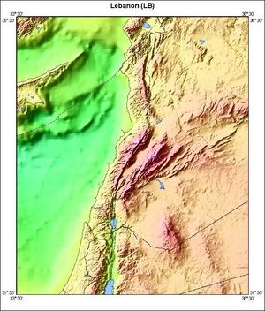Carte topographique Liban