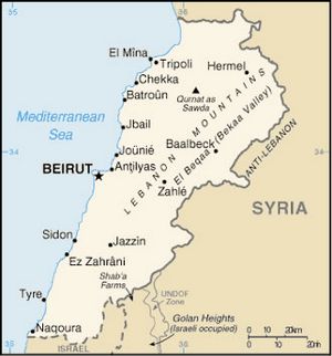 Carte des villes Liban