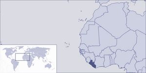 Localiser Libéria sur carte du monde