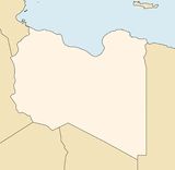 Carte vierge de Lybie en couleur