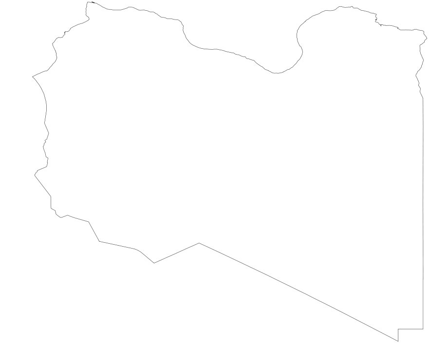Carte vierge de la Lybie
