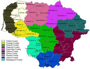 Carte départements Lituanie