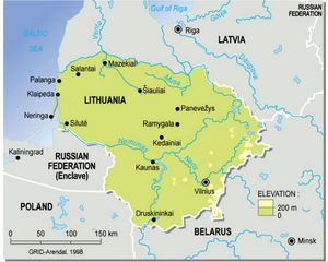 Carte géographique Lituanie