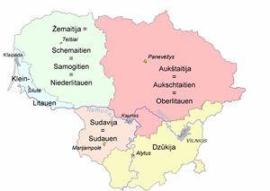 Carte régions Lituanie