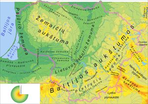 Carte topographique Lituanie