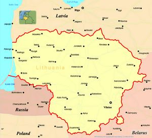 Carte des villes Lituanie
