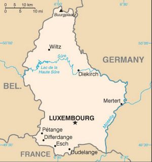 Carte rivières Luxembourg