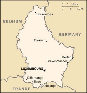 Carte des villes Luxembourg