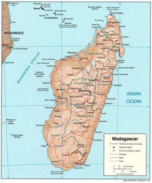 Carte relief Madagascar