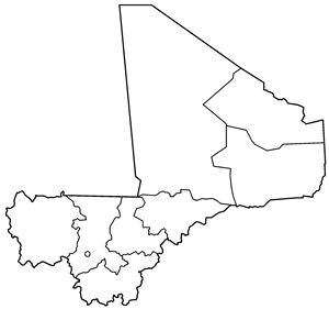 Carte Mali vierge régions