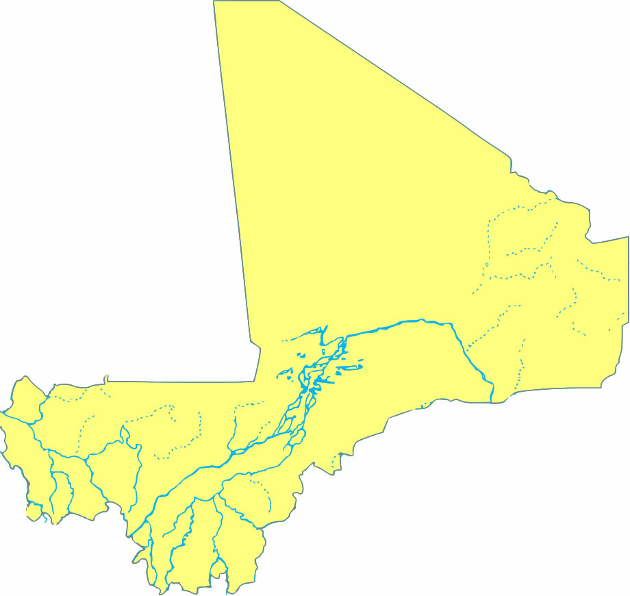 Carte vierge des rivière de Mali