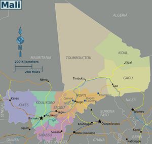 Carte régions Mali