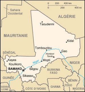 Carte des villes Mali