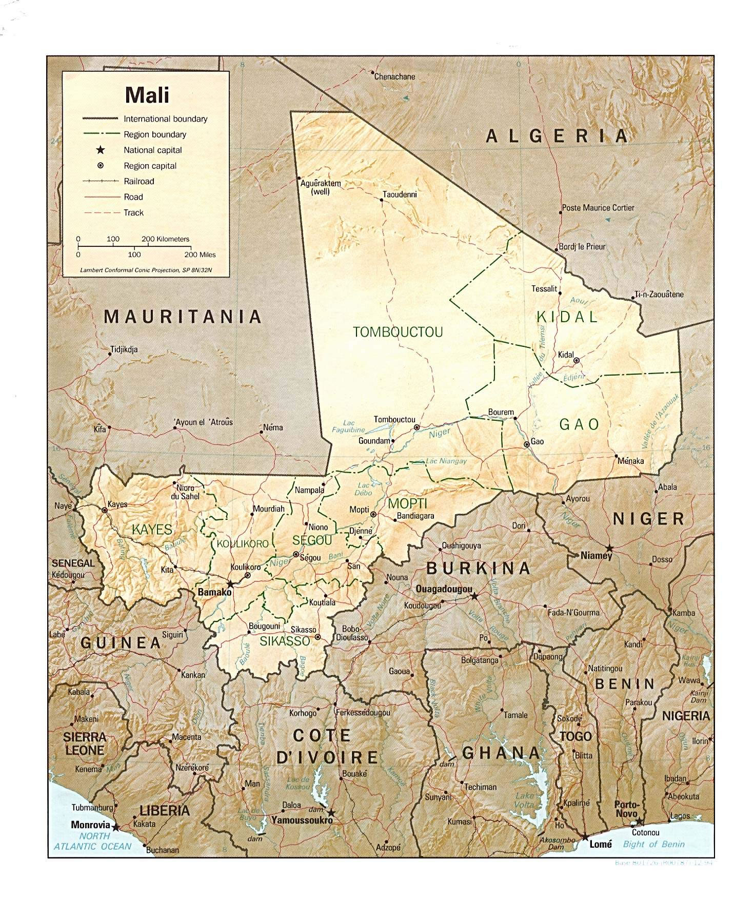 Grande carte de Mali